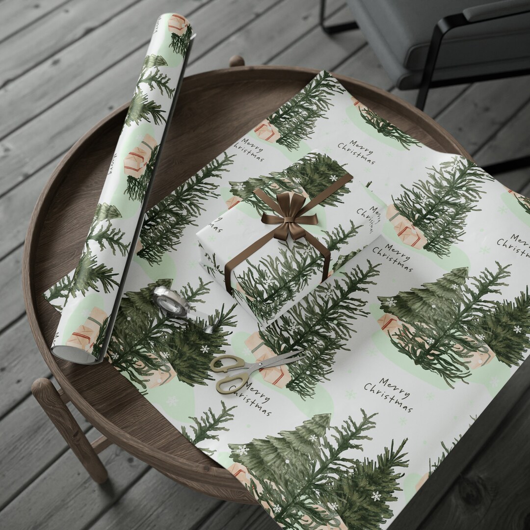 Christmas Tree Wrapping Paper, Christmas Gift Wrap, Holiday Wrapping