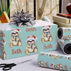 FnprtMo Christmas Wrapping Paper Clearance White Personalized Gift Wrap  Rolls Birthday Wrapping Paper Santa Claus And Penguin Christmas Wrapping  Paper