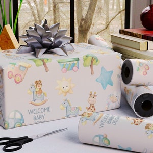 Woodland Christmas Collage Jumbo Rolled Gift Wrap - 1 Giant Roll, 32 feet  Long, Heavyweight, Holiday Wrapping Paper 