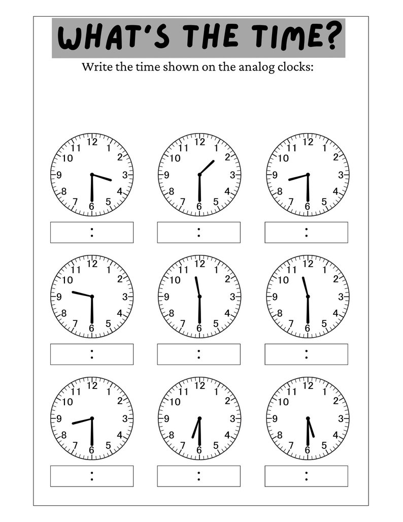 Telling Time Printable Telling Time Clock Worksheets Printable Learning