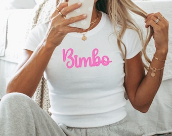 Bimbo Shirt Y2k Baby Tee Bimbocore Y2k Crop Top Bimbo Clothing Baby Tee Color Gen Z Shirt Ironic Shirt Baby Tee Y2k Bimbo Aesthetic Himbo