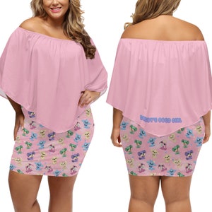 DDLG Plus Size &quot;Daddy&#39;s Good Girl&quot; Frauen Schulterfreies Kleid | ABDL Cute Puppies Pet Play Rosa Trägerloses Kleid | DDlg Plus Size Kleidung