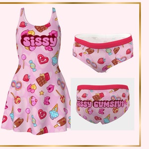 Femboy Sissy Kleid mit passenden Sissy Höschen für Sissy Training, Geschenk für Submissive Sissy Training Kit | &quot;Sissy ABDL &quot;&quot;Sissy Wichse&quot;&quot;&quot;