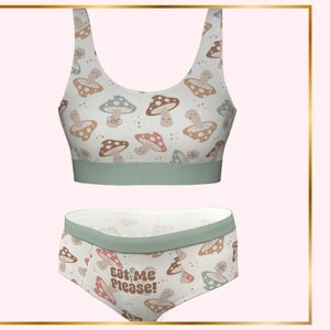 Bra and Panty Set: DDLG Naughty Panties Gift for Submissive, ABDL Little Space Panties, DDlg Clothing Fetish Underwear DDlg Kinky Lingerie
