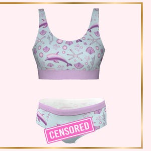 Bra and Panty Set: DDLG Naughty Panties Gift for Submissive, ABDL Little Space Panties, DDlg Clothing Fetish Underwear DDlg Kinky Lingerie