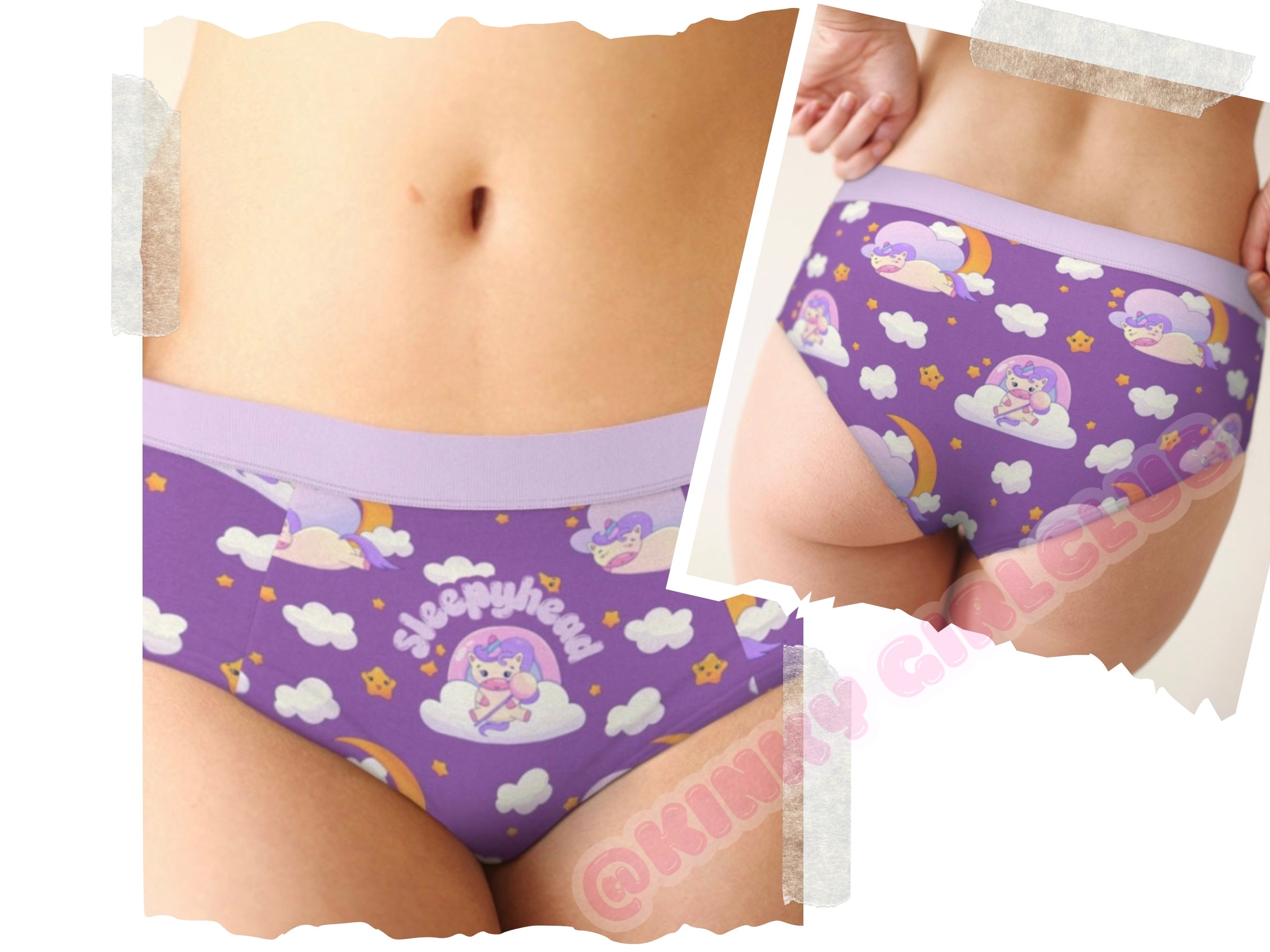 Girl MID-Waist Breathable Cute Panties Sweet Cotton Seamless