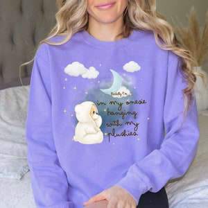 Mentally I&#39;m Here Funny ABDL Crewneck Sweater, Discreet Little Space Clothing, Adult Baby Age Regression Gift, Comfort Colors® Crewneck