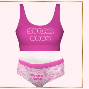 Bra and Panty Set: DDLG Naughty Panties Gift for Submissive, ABDL Little Space Panties, DDlg Clothing Fetish Underwear DDlg Kinky Lingerie