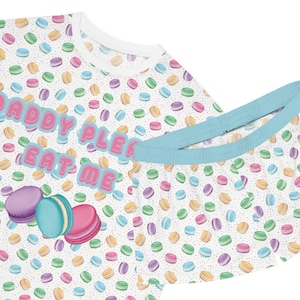 Daddy Please Eat Me - Pastel Macaroon Kawaii Women&#39;s Short Matching Pajama Set |
