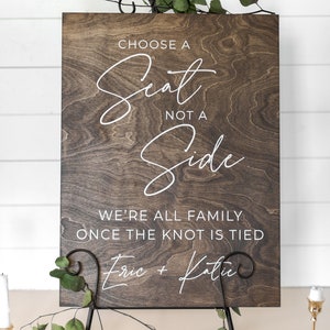 Pick a Seat Not a Side Sign, Choose a Seat Not a Side Sign, Wedding Welcome  Sign, Printable Wedding Seating Sign, Rustic Wedding Signs 