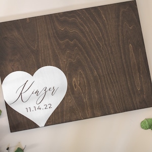 3D Wedding Guest Book Alternative, Wood 3D Guest Book Sign, Unique Wood Guestbook, Last Name Guest book, Heart Guest Book