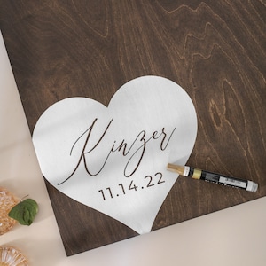 3D Wedding Guest Book Alternative, Wood 3D Guest Book Sign, Unique Wood Guestbook, Last Name Guest book, Heart Guest Book