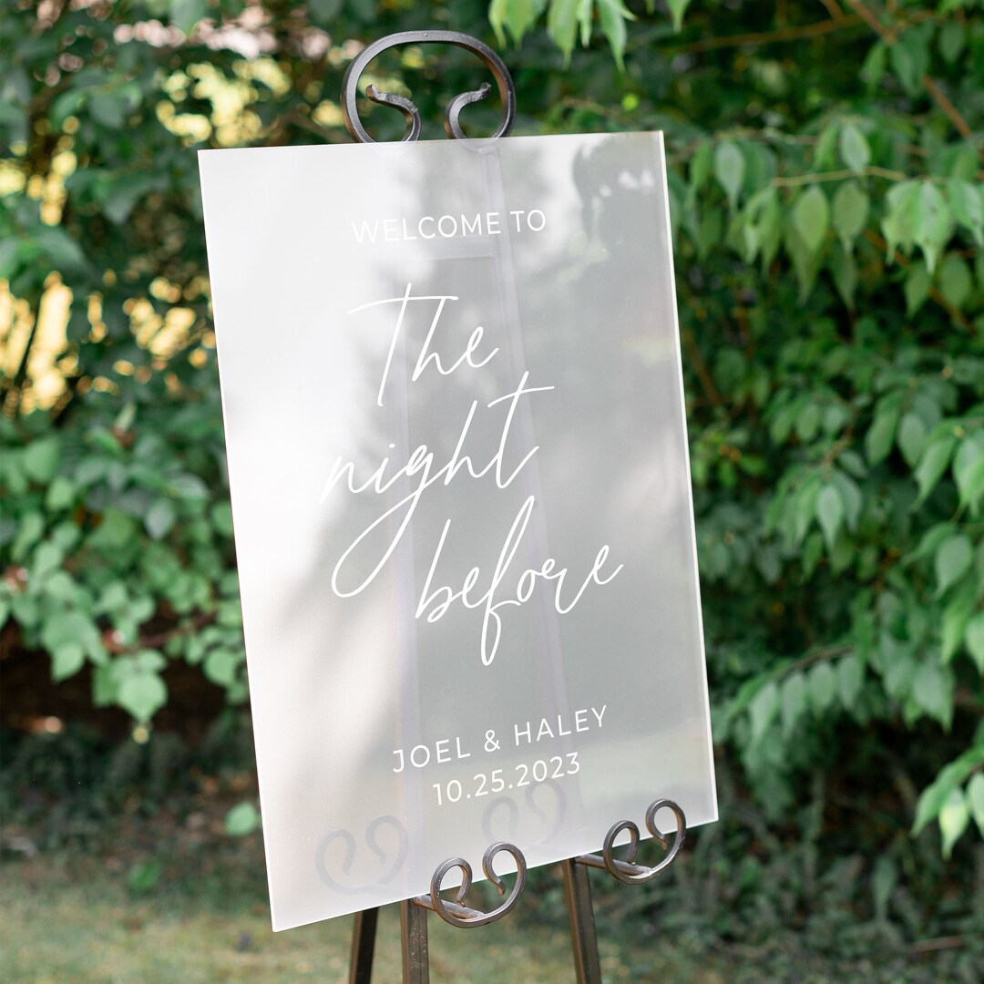 Wedding Rehearsal Sign Welcome to the Night Before Sign - Etsy