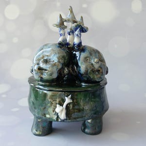 Muchroom Ceramic Box .Ceramic ART sculpture.Jewelry box.Home decor