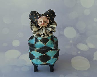 Caja de cerámica hecha a mano – Almacenamiento de joyas. Decoración artística para el hogar con cerámica.