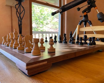 Solid Black Walnut and Maple Chessboard