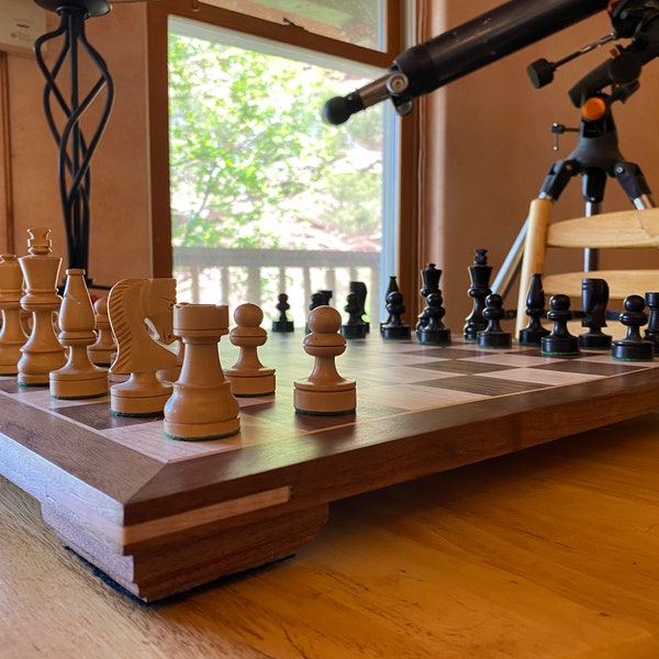 Solid Black Walnut and Maple Chessboard