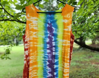 Women's XL rainbow tie dyed tank top