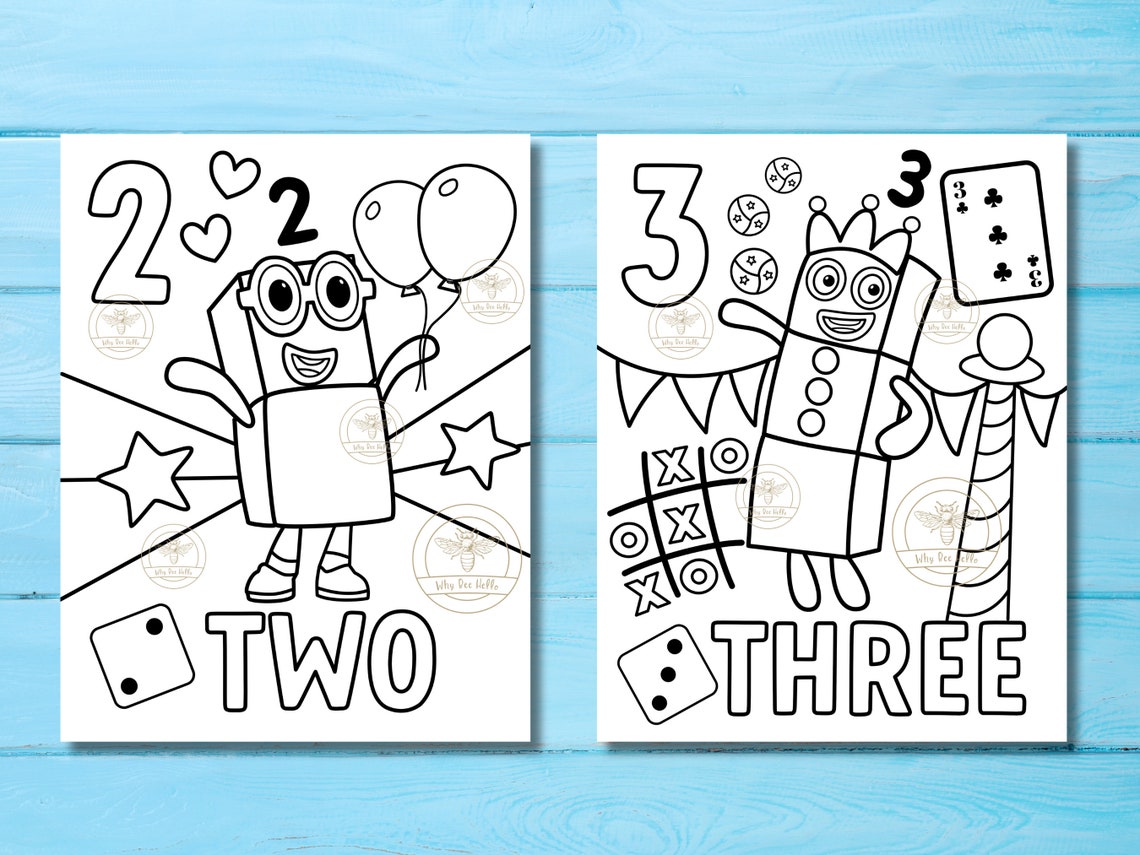 Numberblocks Coloring Book: 1-10, 11 Pages + Questions (digital ...