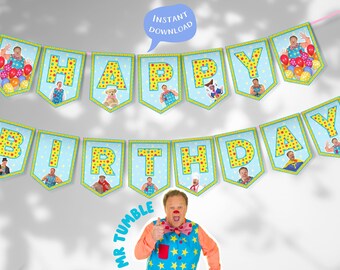Mr. Tumble Birthday Banner: Printable Party Bunting (PDF)