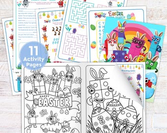 Libro para colorear Numberblocks de Pascua - PDF imprimible - 11 páginas de actividades para imprimir / Descarga digital