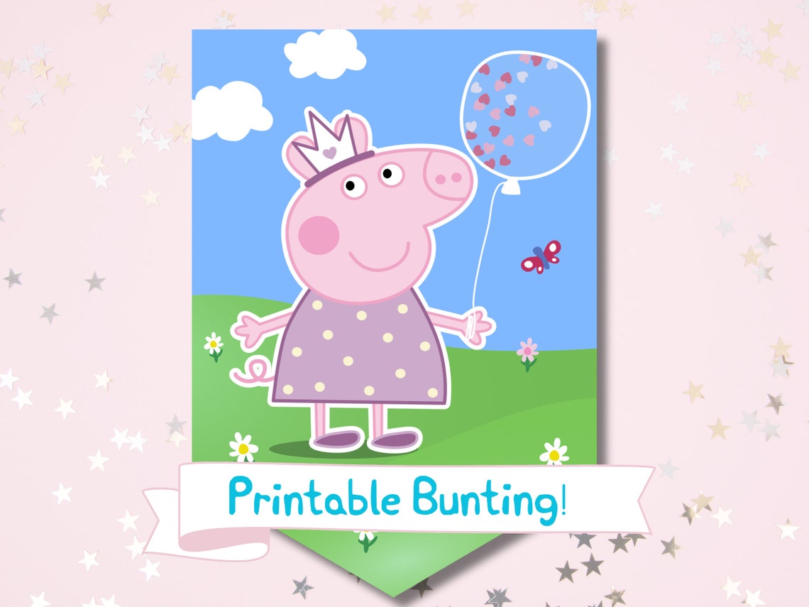 PEPPA PIG Birthday Bunting Digital Printable Peppa &amp; Friends Birthday ...