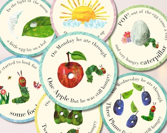 Hungry Caterpillar Cards: Party Food Labels | Story Cards | Birthday Party Decor (Printable PDF)