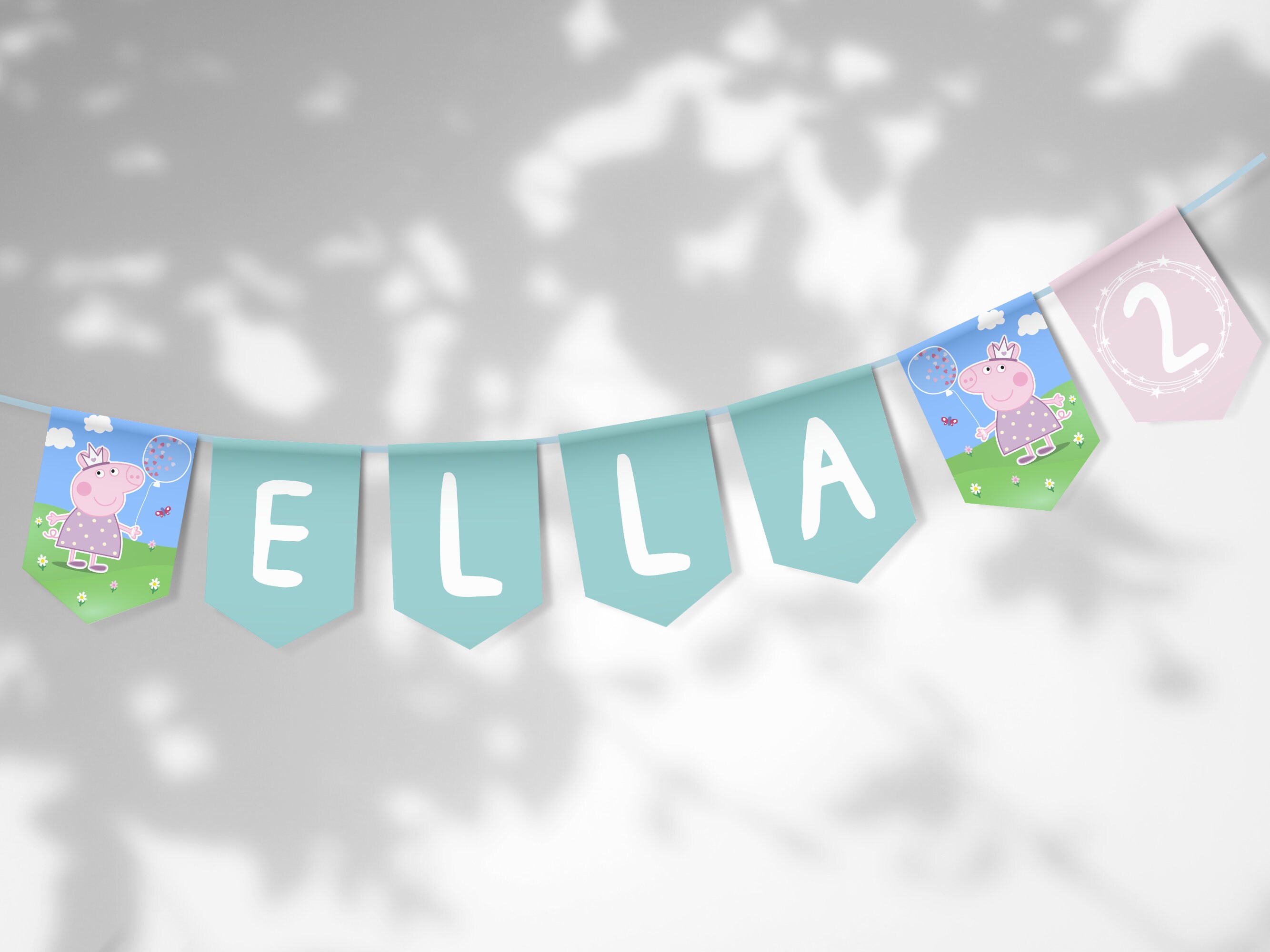 PEPPA PIG Birthday Banner Digital Printable Peppa &amp; Friends Birthday ...
