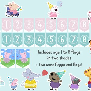 PEPPA PIG Birthday Banner Digital Printable Peppa &amp; Friends Birthday ...