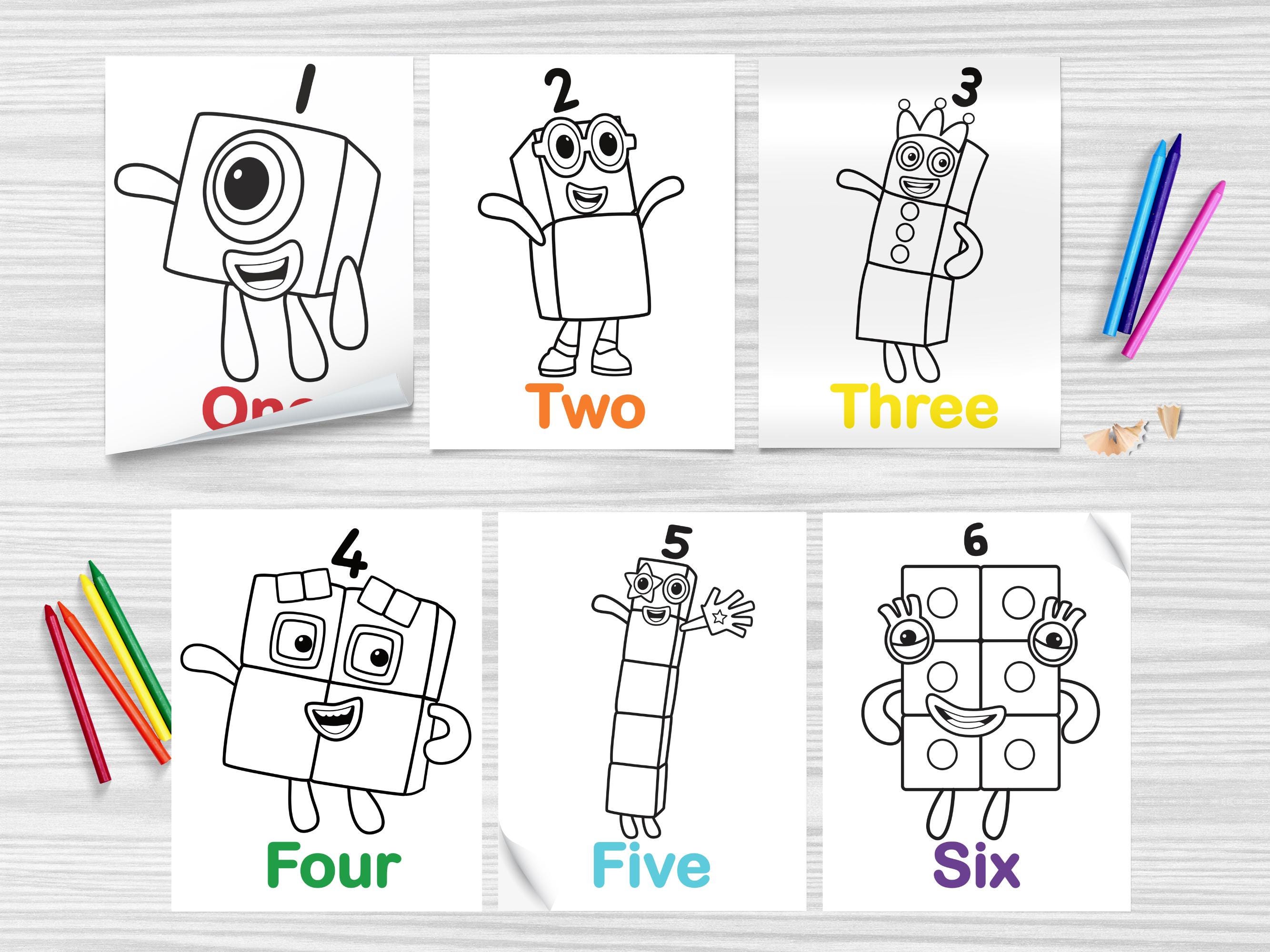 Printable Numberblocks Coloring Pages Numberblocks Dot Marker/Sticker
