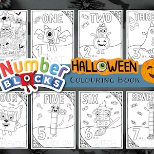 Numberblocks HALLOWEEN Colouring Pages Digital Printable 11 Pages ...