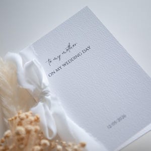 Tarjetas personalizadas para el día de la boda con cinta, para mi mamá, papá, novia y novio, elegante recuerdo de boda minimalista, carta para los padres el día de la boda