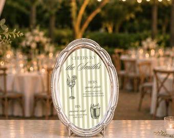 Metal Tray Wedding Sign, Oval Table Number, Bar Menu or Signature Drinks, Guest List Display, Antique Decor, Order of the Day Sign