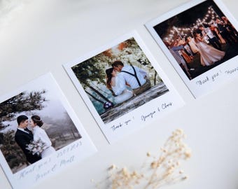 Personalised Wedding Thank You Photo Card | Instax Style Guest Thank You | Custom Polaroid Style Wedding Keepsake | Photo Thank You Card