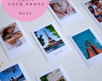 Mini Prints, Keepsake Gift, Photo Print, Uni Room Decor, Pictures Print, Vintage Print, Retro Print, Personalized Mini Photo With Text