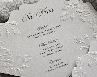 Embossed Wedding Hand Fan, Personalised Double-Sided Wedding Stationery, Custom Wording