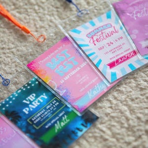 Pass VIP personnalisé avec tour de cou, pass festival enterrement de vie de jeune fille, anniversaire de mariage, badge VIP personnalisé, cadeaux de mariage, pass festival, pass événement