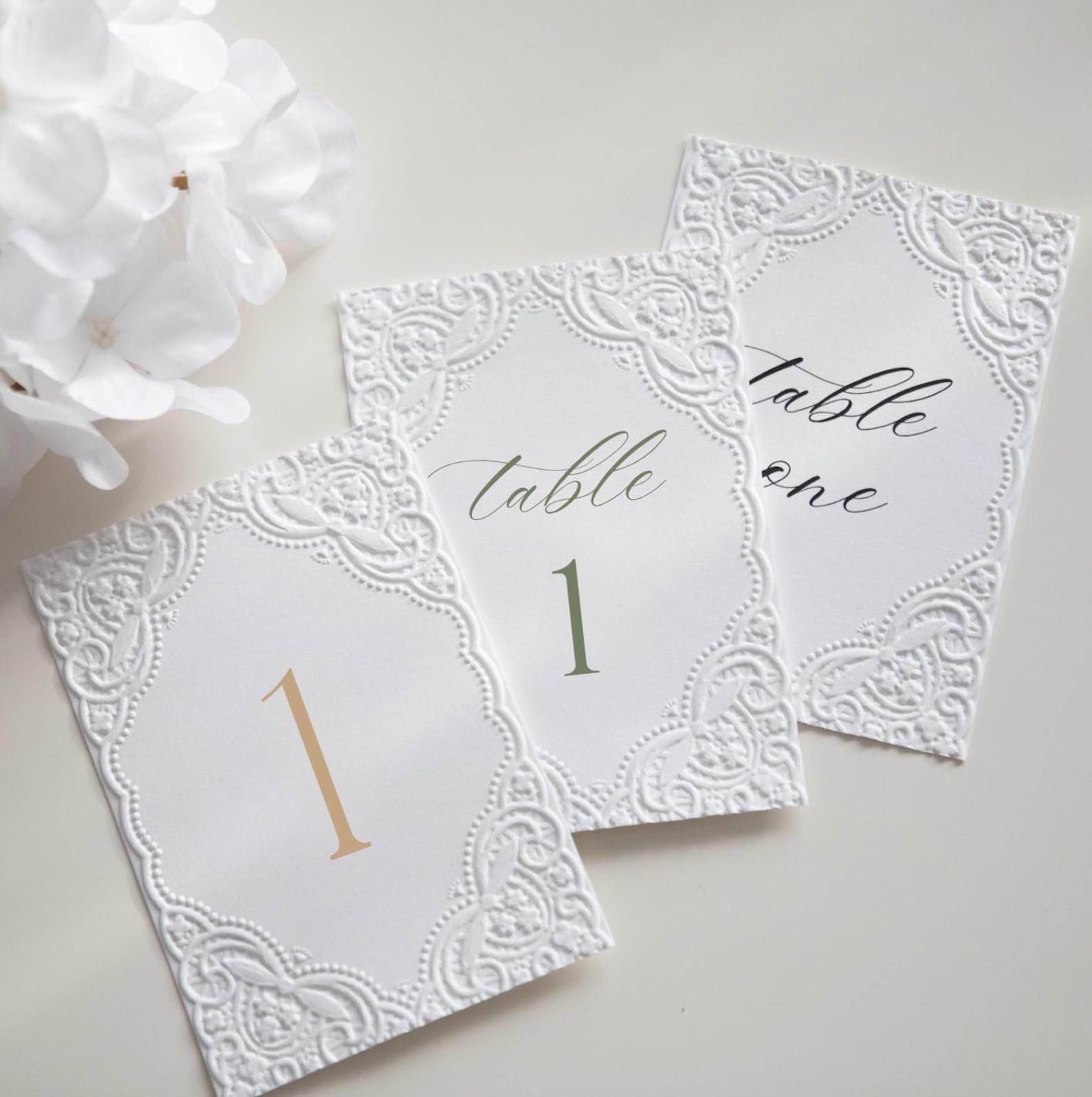 Unique Lace Table Numbers Embossed Lace Table Numbers, A6 Wedding Table Cards, Luxury Elegant ...