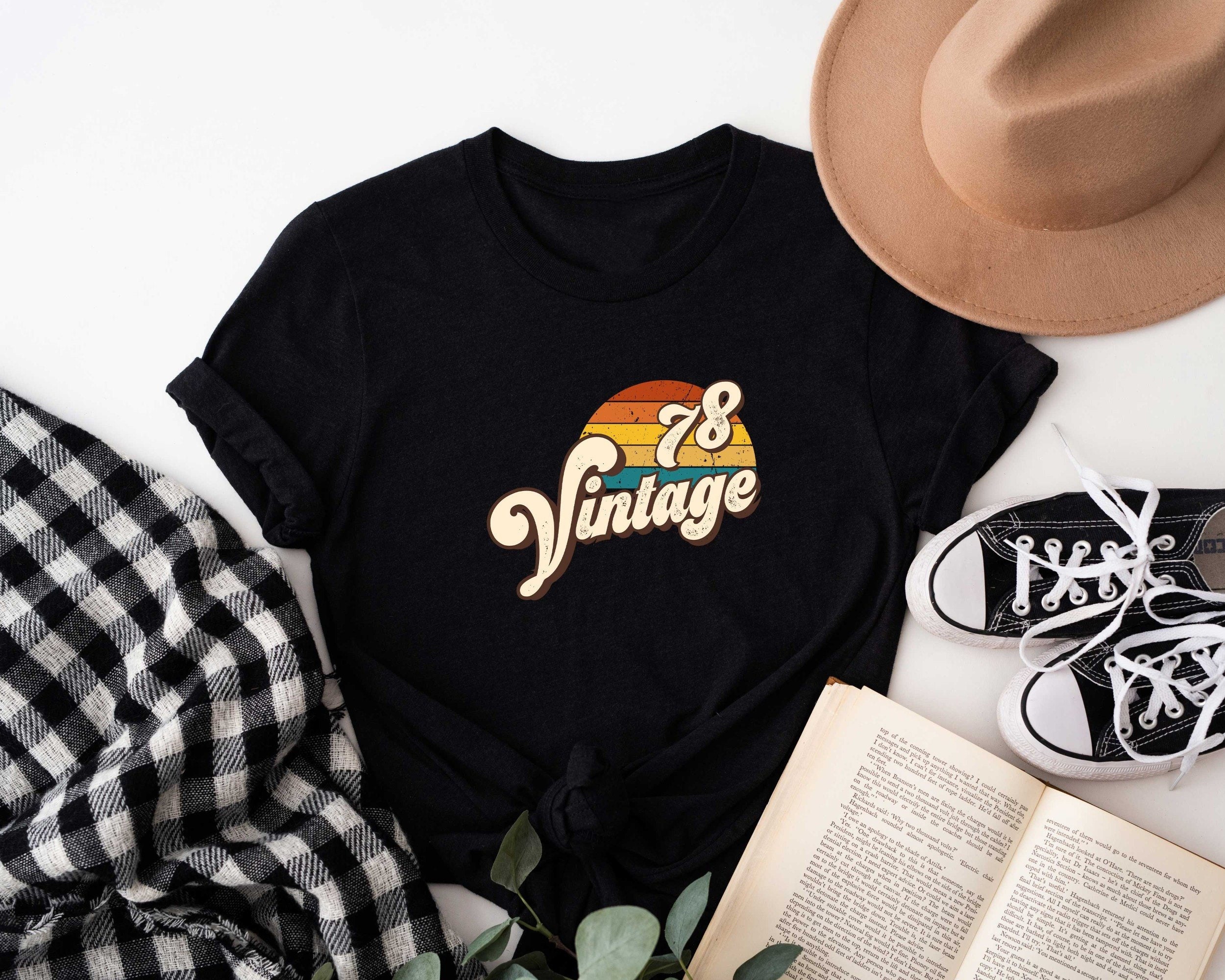 Discover Vintage 78 Birthday Shirt, Retro Birthday Sweatshirt, Vintage 1978 Birthday Shirt, Happy Birthday Gift, 45th Birthday Gift for Women and Men