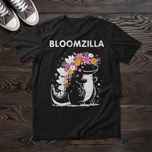 Cute Giant Kaiju Bloomzilla T-Shirt, Vintage Japanese Tee, Trendy Graphic Style