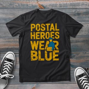 Camiseta de cartero, los héroes postales visten una camiseta vintage azul, camiseta de moda para repartidores de correos, el mejor regalo para trabajadores postales