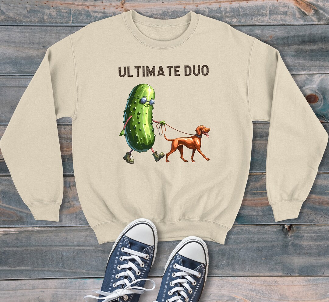 Pickle and Vizsla Dog Ultimate Duo Retro Sweatshirt, Vintage Sweater