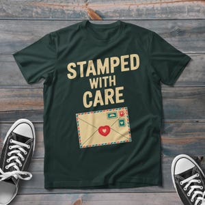 Camiseta de cartero, camiseta de correo vintage con sello de cuidado, camiseta de entrega de cartero de moda, el mejor regalo para trabajadores postales