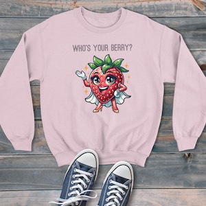 Strawberry Celebrity Your Berry Cartoon Style Sudadera unisex, suéter gráfico retro, estilo moderno y divertido