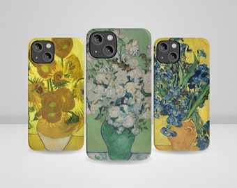 Sunflower Van Gogh Handyhülle Blumen in Vasen passend für iPhone 16, iPhone 16+, iPhone 14 Pro Max, iPhone 13, iPhone 12, 11, XR, 8+, 7
