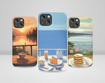 Nature Escape iPhone Hülle, Serene Landschaft Design, passend für iPhone 16, iPhone 14, iPhone 16 Pro Max, iPhone 13