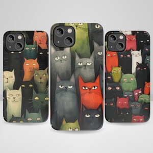 More Cats Phone Case Black Cat Phone Case for Cat Lovers for iPhone 15, iPhone 14 Plus, iPhone 14 Pro Max, iPhone 13, iPhone 12, 11, XR, 8+