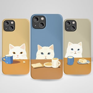Cartoon Cat Phone Case Funny Cat Phone Case fit for iPhone 15, iPhone 14, iPhone 14 Pro Max, iPhone 13, iPhone 12, 11, XR, 8+, 7