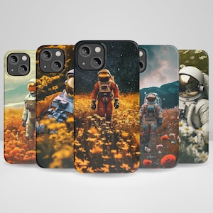 In a Galaxy Far Far Away Phone Case Astronaut in Flowerfield for iPhone 16, iPhone 15, iPhone 14 Pro Max, iPhone 13, iPhone 12, 11, XR, 8+
