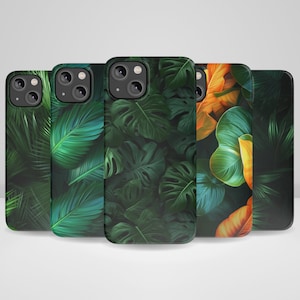 Monstera Leaf & Green Floral Phone Cases fit for iPhone 14, iPhone 14 Plus, iPhone 14 Pro Max, iPhone 13, iPhone 12, 11, XR, 8+, 7